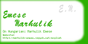 emese marhulik business card